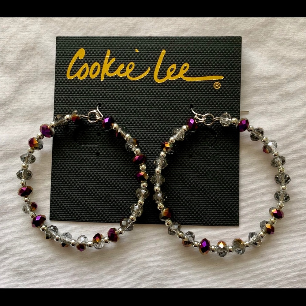 Cookie Lee 💜 Sexy dangling bead hoop earrings